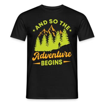 Und So Beginnt Das Abenteuer - Männer T-Shirt - Schwarz - Vorne - AI Model Male 178 light (178cm)