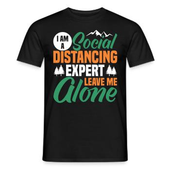 I am a social expert - Men's T-Shirt - black - Front - AI Model Male 178 light (178cm)