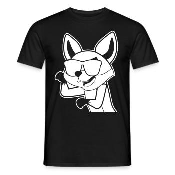 Fuchs mit Sonnenbrille - Männer T-Shirt - Schwarz - Vorne - AI Model Male 178 light (178cm)