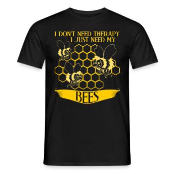 Bee honey bees funny bees - Men's T-Shirt - black - Front - AI Model Male 178 light (178cm)