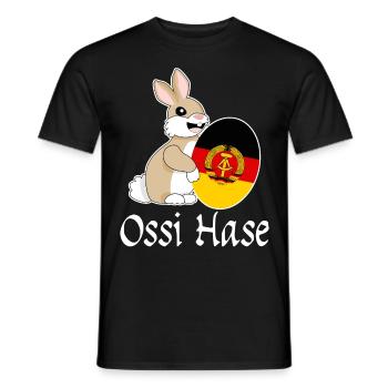 Ossi with Easter egg from East Germany - Men's T-Shirt - black - Front - AI Model Male 178 light (178cm)