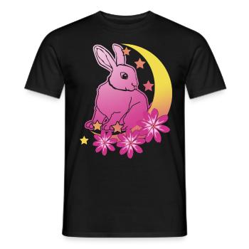 Rabbit Moon Stars Rabbit - Men's T-Shirt - black - Front - AI Model Male 178 light (178cm)
