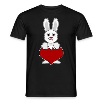 Rabbit Heart Rabbits - Men's T-Shirt - black - Front - AI Model Male 178 light (178cm)