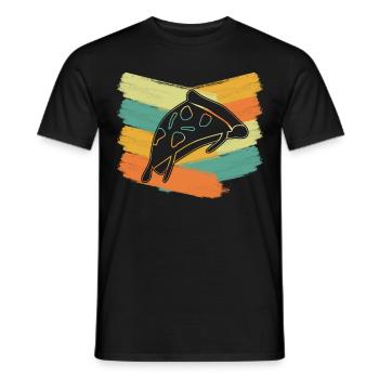 Pizza retro Pizzaria pizza maker - Men's T-Shirt - black - Front - AI Model Male 178 light (178cm)