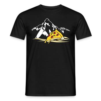 Pizza Wanderer Wanderung Wandern Pizzen - Männer T-Shirt - Schwarz - Vorne - AI Model Male 178 light (178cm)