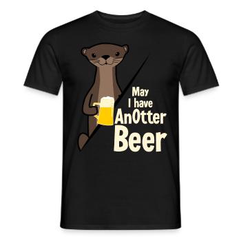 Otter with Anotter Beer - Men's T-Shirt - black - Front - AI Model Male 178 light (178cm)