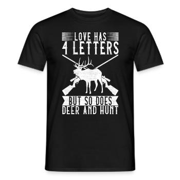 Hunting Hunter Hunting Deer - Men's T-Shirt - black - Front - AI Model Male 178 light (178cm)