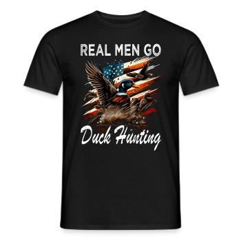 Real Men Go Duck Hunting - Männer T-Shirt - Schwarz - Vorne - AI Model Male 178 light (178cm)
