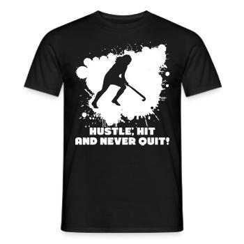 Field hockey hockey players Field hockey - Men's T-Shirt - black - Front - AI Model Male 178 light (178cm)