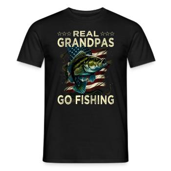 Real Grandpas Go Fishing - Männer T-Shirt - Schwarz - Vorne - AI Model Male 178 light (178cm)