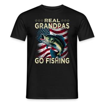 Real Grandpas Go Fishing - Männer T-Shirt - Schwarz - Vorne - AI Model Male 178 light (178cm)