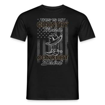 This Is My Country Concert Music Line Dancing - Men's T-Shirt - black - Front - AI Model Male 178 light (178cm)