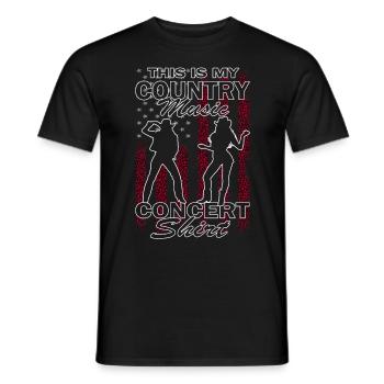 This Is My Country Concert Music Line Dancing - Men's T-Shirt - black - Front - AI Model Male 178 light (178cm)