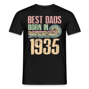 The best fathers were born in 1935, 88 years old, - Men's T-Shirt - black - Front - AI Model Male 178 light (178cm)