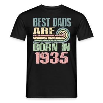 The best fathers were born in 1935, 88 years old, - Men's T-Shirt - black - Front - AI Model Male 178 light (178cm)