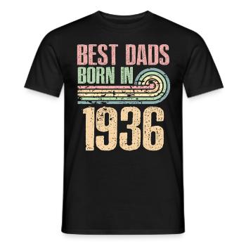 The best fathers were born in 1936, 87 years old, - Men's T-Shirt - black - Front - AI Model Male 178 light (178cm)