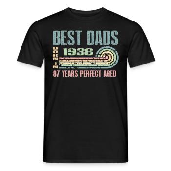 The best fathers were born in 1936, 87 years old, - Men's T-Shirt - black - Front - AI Model Male 178 light (178cm)