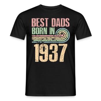 The best fathers were born in 1937, 86 years old, - Men's T-Shirt - black - Front - AI Model Male 178 light (178cm)