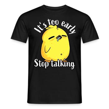 Good morning - Very thin ice saying coffee - Men's T-Shirt - black - Front - AI Model Male 178 light (178cm)