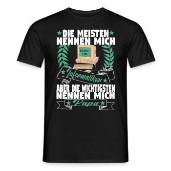 Informatiker Computer Vater Papa Programmierer - Männer T-Shirt - Schwarz - Vorne - AI Model Male 178 light (178cm)