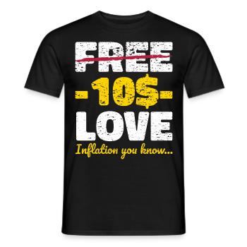 Inflation Love Valentine’s Day Hippie Gift - T-shirt homme - noir - Devant - AI Model Male 178 light (178cm)