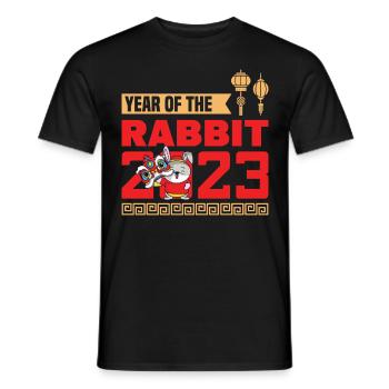 Year of the Rabbit 2023 - Men's T-Shirt - black - Front - AI Model Male 178 light (178cm)