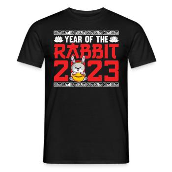 Year of the Rabbit 2023 - Men's T-Shirt - black - Front - AI Model Male 178 light (178cm)