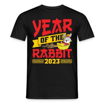 Year of the Rabbit 2023 - Men's T-Shirt - black - Front - AI Model Male 178 light (178cm)