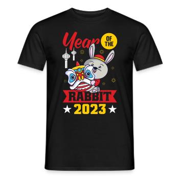Year of the Rabbit 2023 - Men's T-Shirt - black - Front - AI Model Male 178 light (178cm)