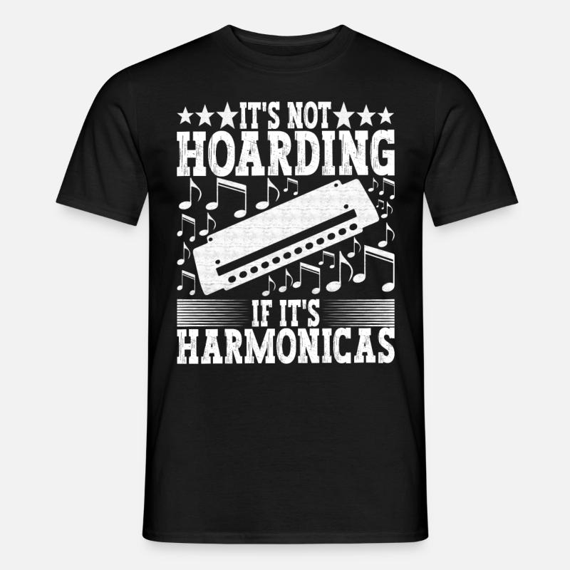 Harmonika Mundharmonika - Männer T-Shirt - Schwarz