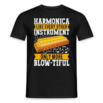 Harmonica Harmonica - Men's T-Shirt - black - Front - AI Model Male 178 light (178cm)