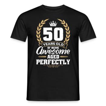 50 years old to be great - Men's T-Shirt - black - Front - AI Model Male 178 light (178cm)