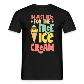 Je suis juste à cause de la crème glacée gratuite - T-shirt homme - noir - Devant - AI Model Male 178 light (178cm)