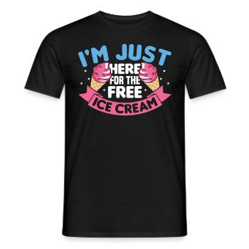 I'm just because of the free ice cream - Men's T-Shirt - black - Front - AI Model Male 178 light (178cm)