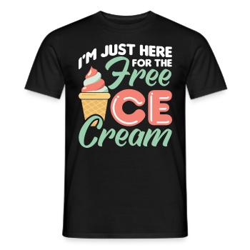 Je suis juste à cause de la crème glacée gratuite - T-shirt homme - noir - Devant - AI Model Male 178 light (178cm)