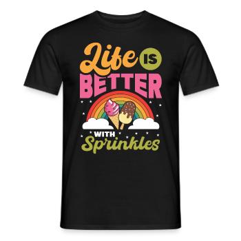 Life is better with Sprinkles - Men's T-Shirt - black - Front - AI Model Male 178 light (178cm)