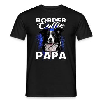 Border Collie Papa - Border Collie Lover - Men's T-Shirt - black - Front - AI Model Male 178 light (178cm)