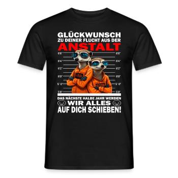 Glückwunsch zur Flucht aus der Anstalt Jobwechsel - Männer T-Shirt - Schwarz - Vorne - AI Model Male 178 light (178cm)