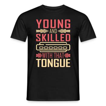 Mundharmonika Mundharmonikaspieler - Männer T-Shirt - Schwarz - Vorne - AI Model Male 178 light (178cm)