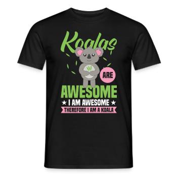 Koalas are great, I'm - Men's T-Shirt - black - Front - AI Model Male 178 light (178cm)