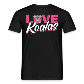 J’adore les koalas - T-shirt homme - noir - Devant - AI Model Male 178 light (178cm)