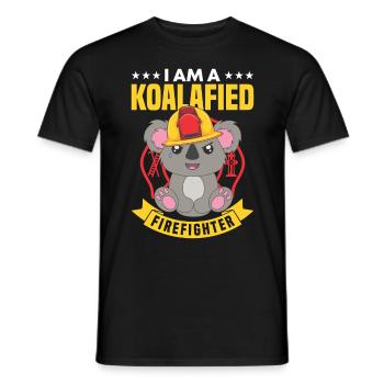 Je suis un pompier koalafié - T-shirt homme - noir - Devant - AI Model Male 178 light (178cm)