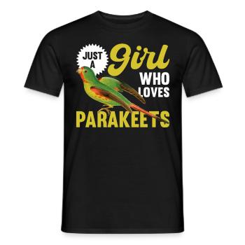 Nur Ein Mädchen, Das Sittiche Liebt - Männer T-Shirt - Schwarz - Vorne - AI Model Male 178 light (178cm)