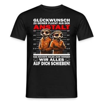 Glückwunsch zur Flucht aus der Anstalt Jobwechsel - Männer T-Shirt - Schwarz - Vorne - AI Model Male 178 light (178cm)