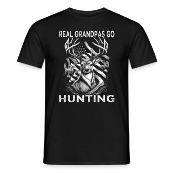 Real Grandpas go Hunting - Hunter - Men's T-Shirt - black - Front - AI Model Male 178 light (178cm)