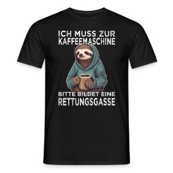 Morgenmuffel & Kaffee Sprüche für Arbeitskollegen - Männer T-Shirt - Schwarz - Vorne - AI Model Male 178 light (178cm)