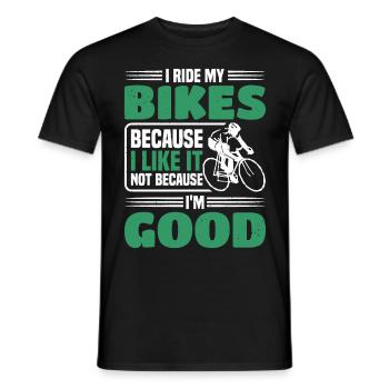 Je fais du vélo parce que ça me donne - T-shirt homme - noir - Devant - AI Model Male 178 light (178cm)