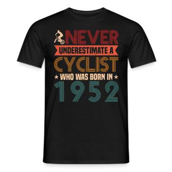 Never underestimate a cyclist, - Men's T-Shirt - black - Front - AI Model Male 178 light (178cm)