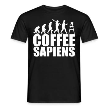 Coffee Sapiens - Männer T-Shirt - Schwarz - Vorne - AI Model Male 178 light (178cm)