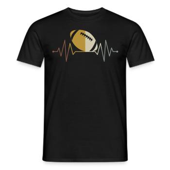 Rugby Rugby Ball Retro American Football - Men's T-Shirt - black - Front - AI Model Male 178 light (178cm)